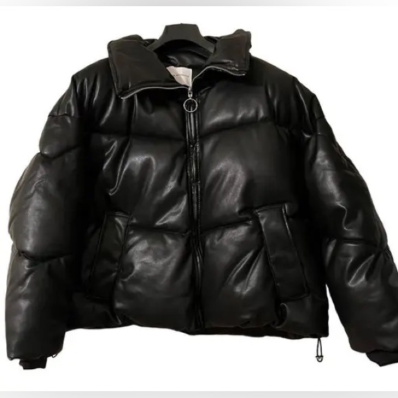 Rebecca Minkoff |Blk Oversized  Leather Full Zip Jacket Size M NWT!!! - Picture 3 of 15